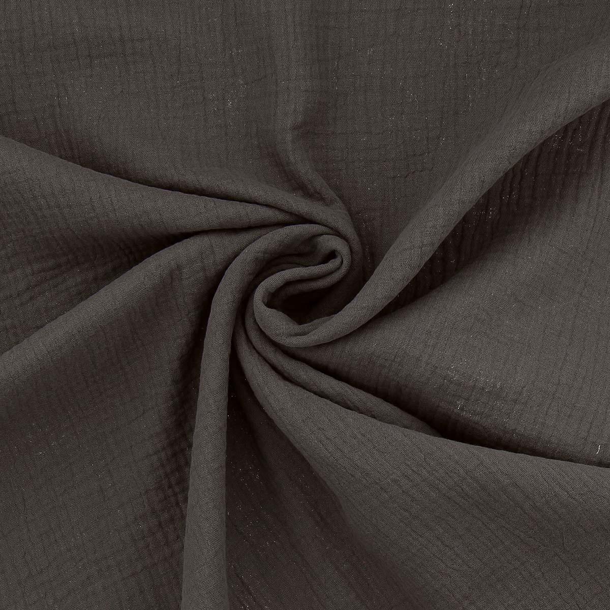 Double cotton gauze fabric - dark gray