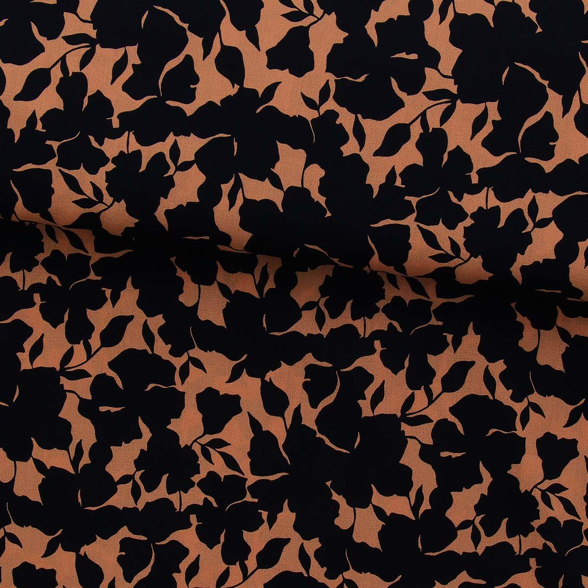 Fantasy viscose fabric - Beige and black oinetum