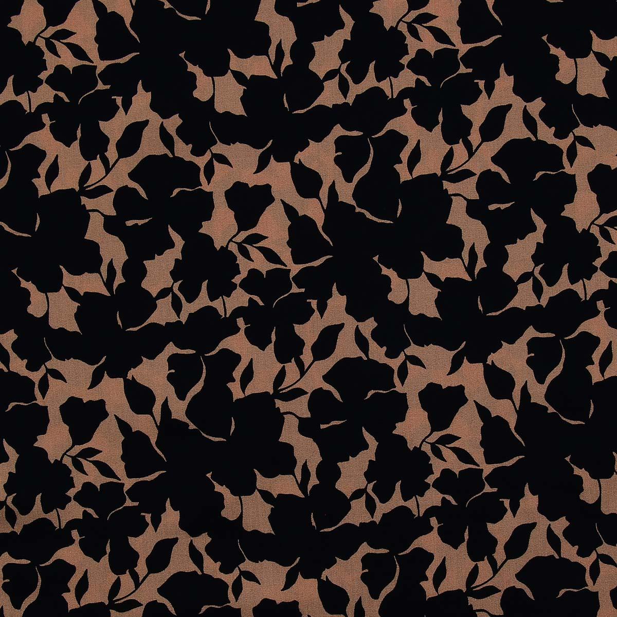 Fantasy viscose fabric - Beige and black oinetum