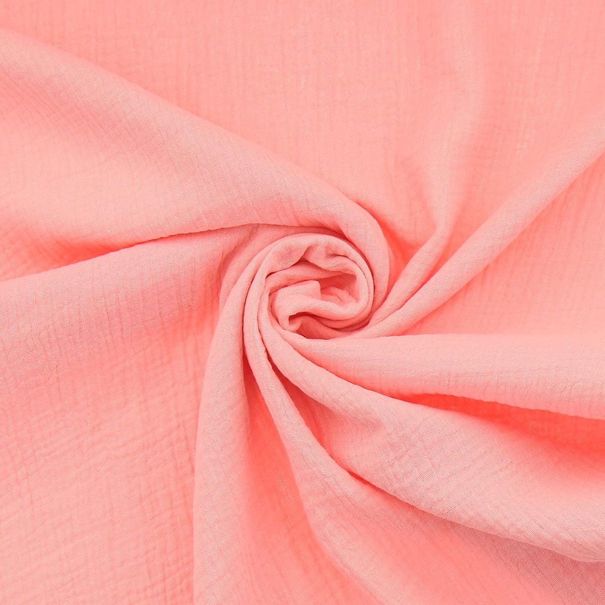 Cotton gauze double fabric - Light salmon pink