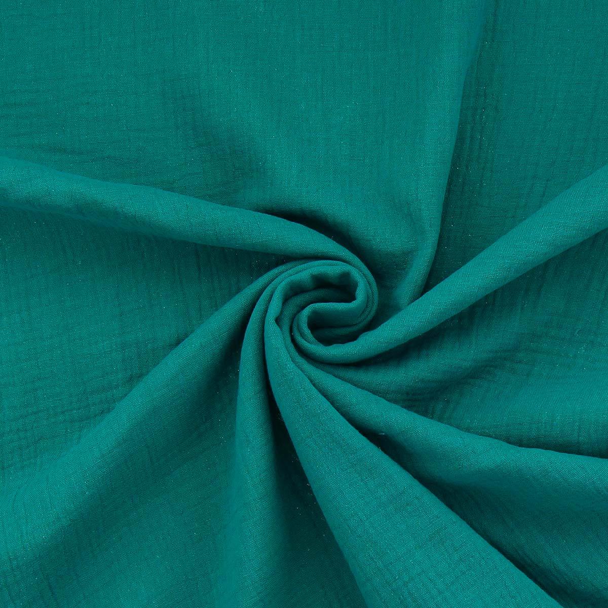 Cotton double gauze fabric - Sarcelle