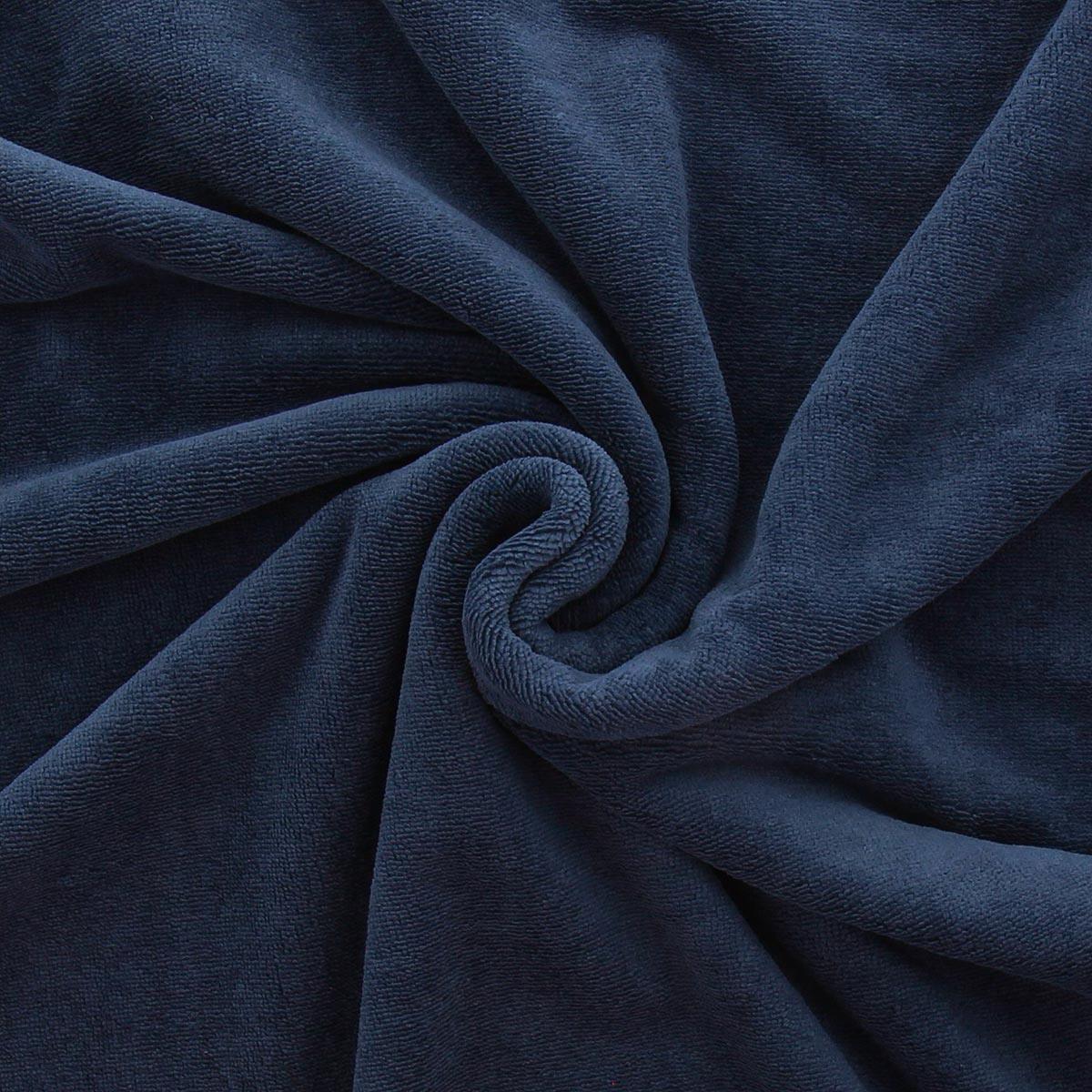 Tissu micro éponge viscose - Bleu marine