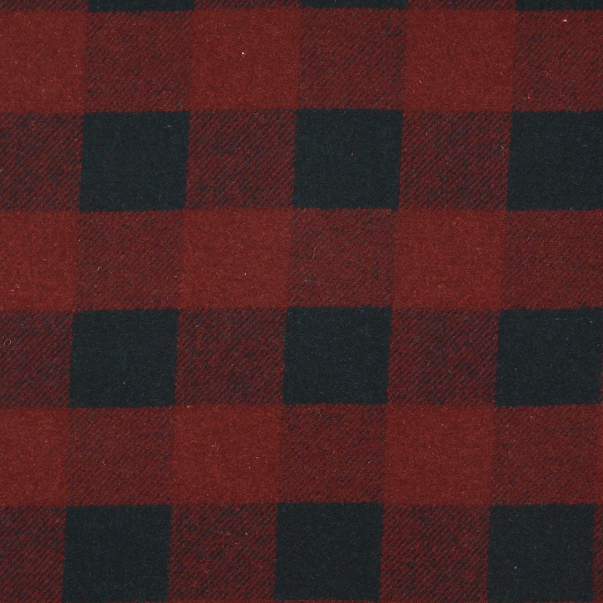 Tissu drap de laine fantaisie pour manteau - Carreaux rouge foncé et noir