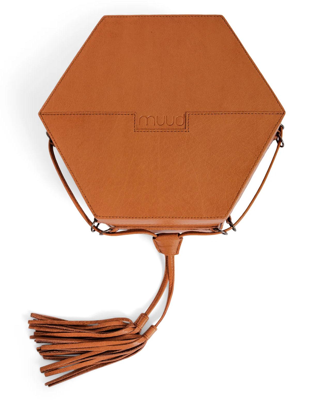 Muud Evita leather seam box - whiskey