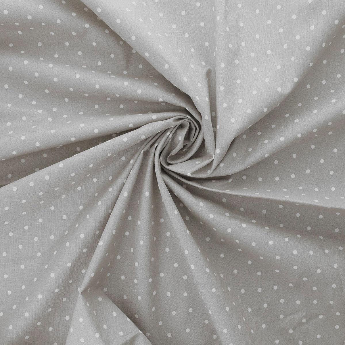 Cotton poplin fabric pea - Gray