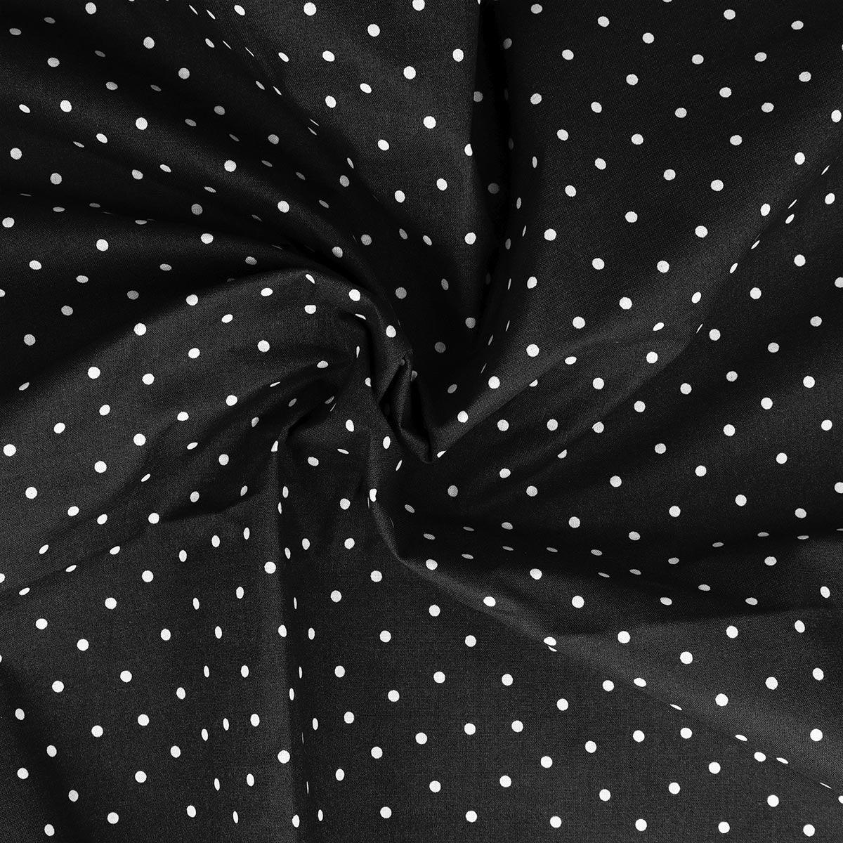 Cotton Popeline Pea fabric - Black