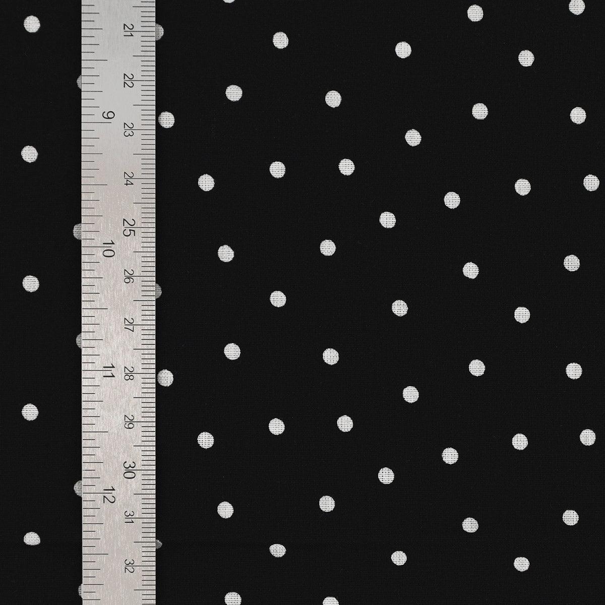 Cotton Popeline Pea fabric - Black