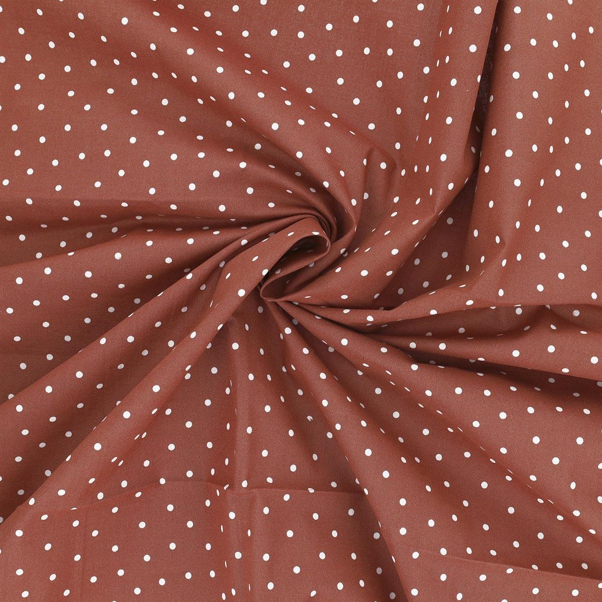 Cotton Popeline Pea fabric - Terracotta