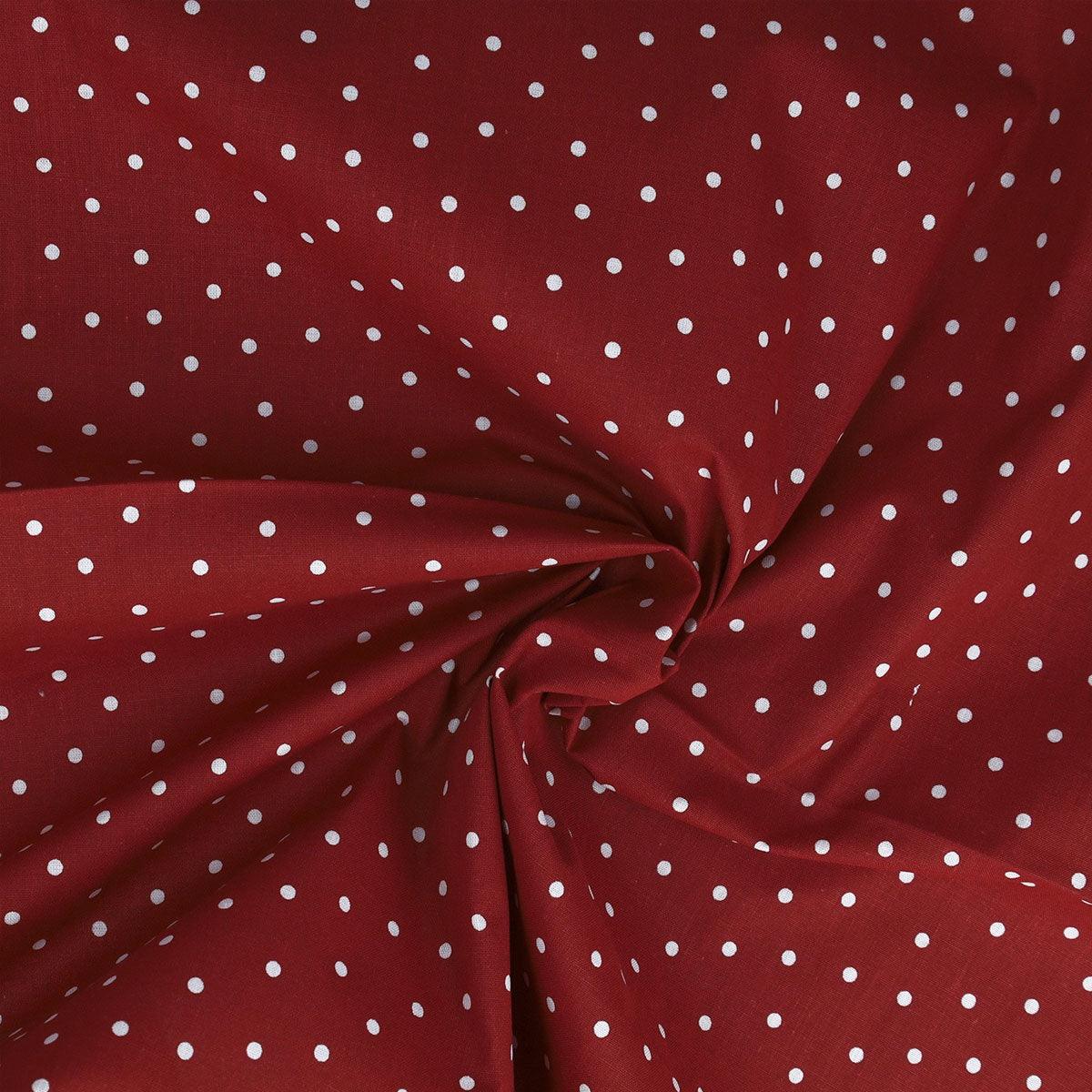 Cotton poplin fabric pea - red