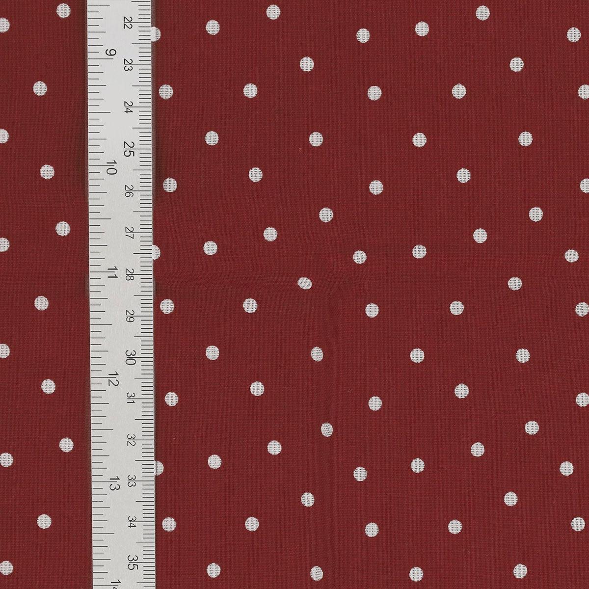 Cotton poplin fabric pea - red