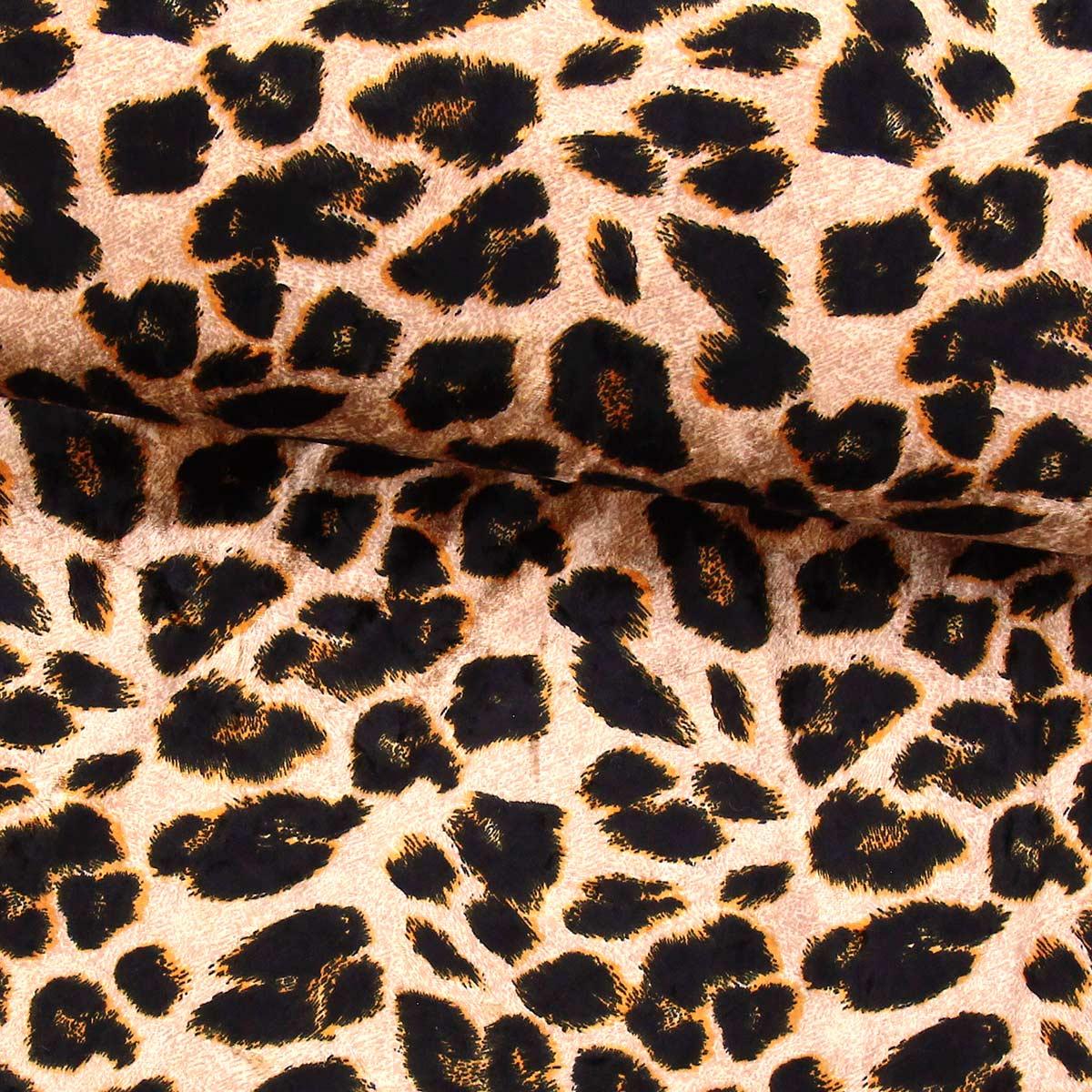 Printed stretch velvet fabric - panther