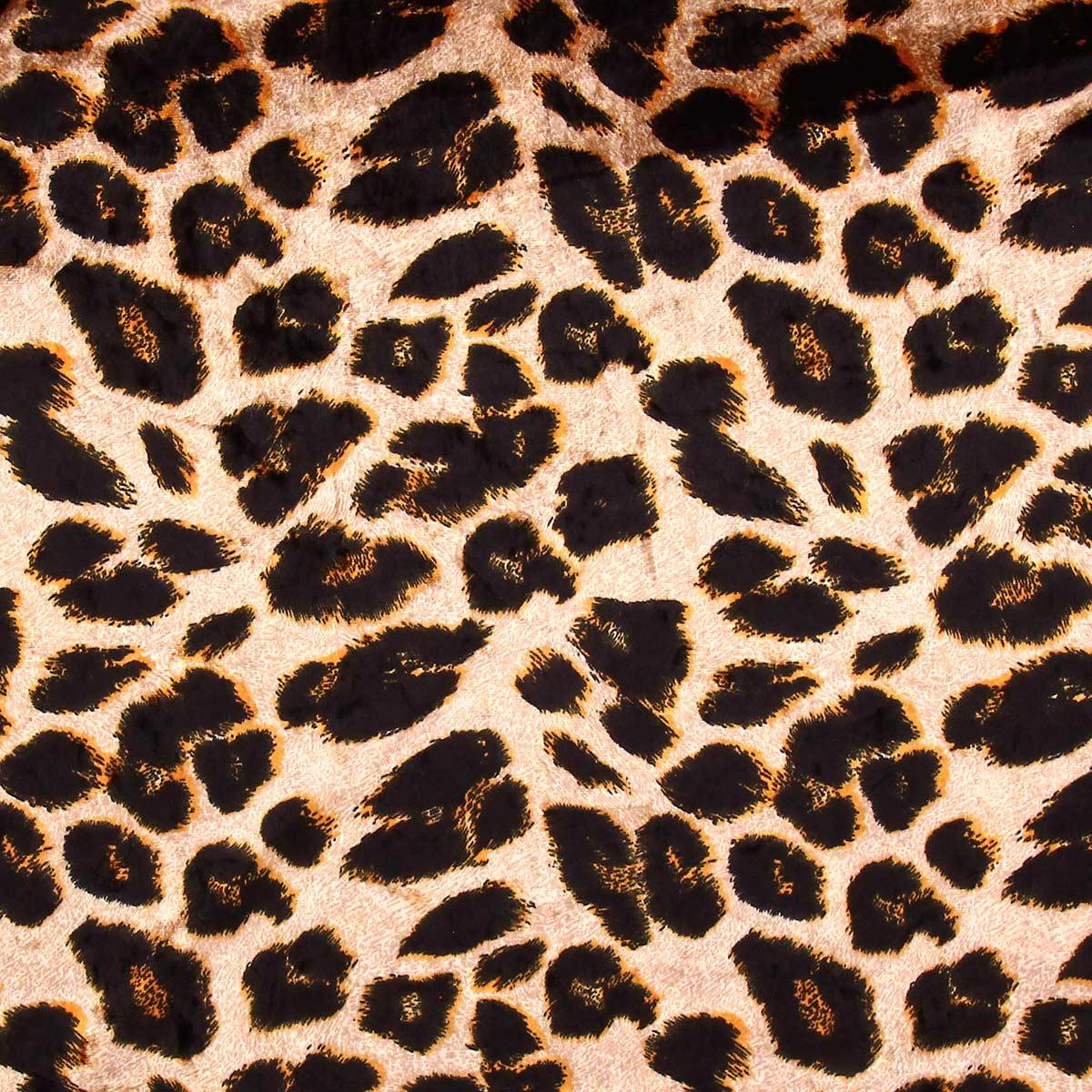 Printed stretch velvet fabric - panther