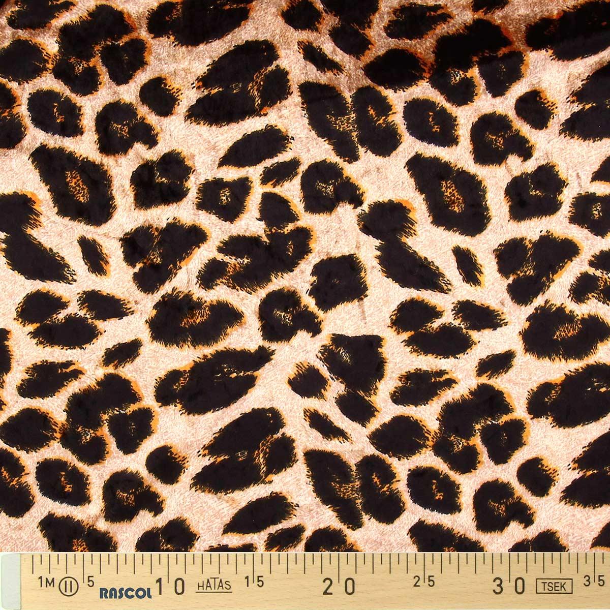 Printed stretch velvet fabric - panther