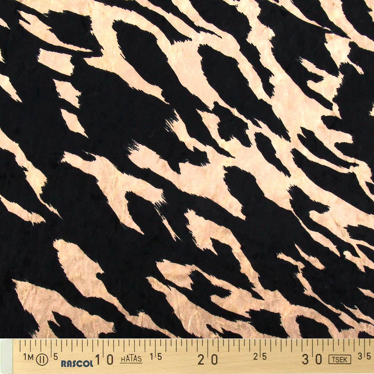 Stretch velvet fabric printed - zébre