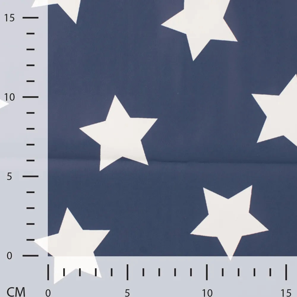 Waterproof canvas fabric for wax - Blue background stars