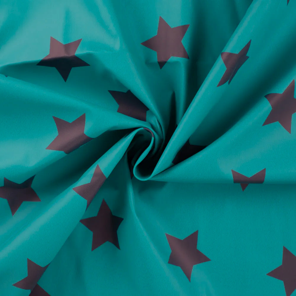 Waterproof canvas fabric for wax - emerald stars