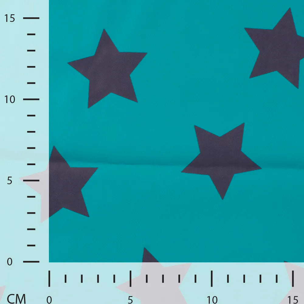 Waterproof canvas fabric for wax - emerald stars