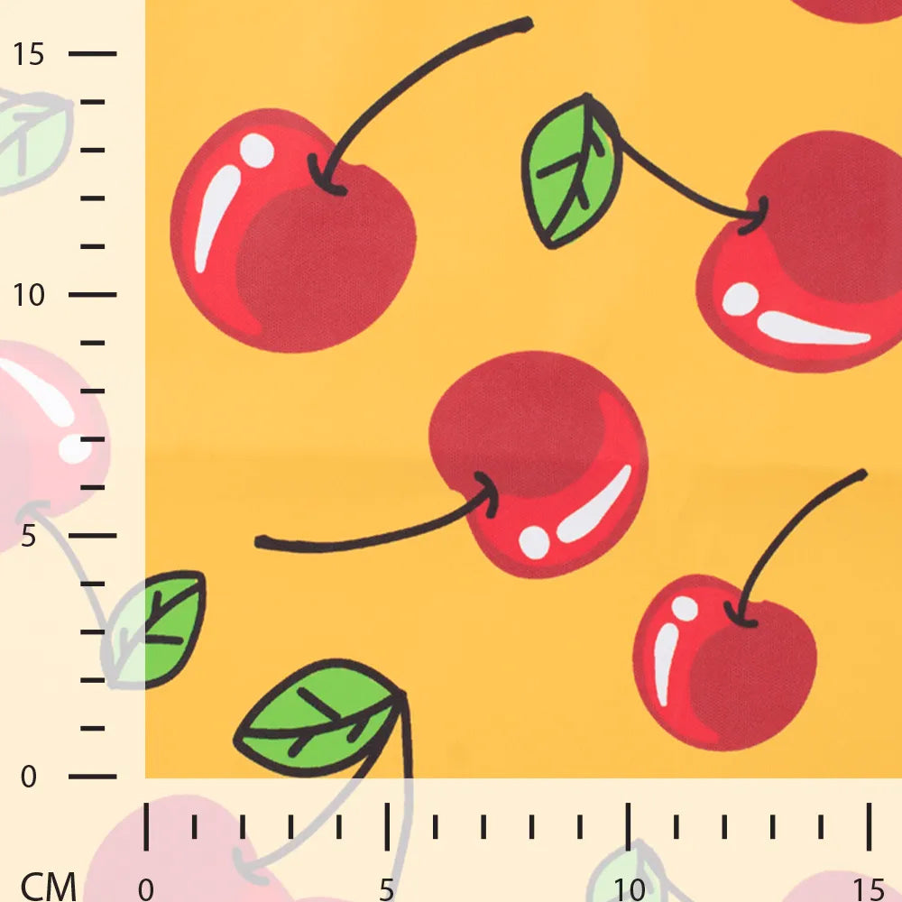 Waterproof canvas fabric for wax - cherries