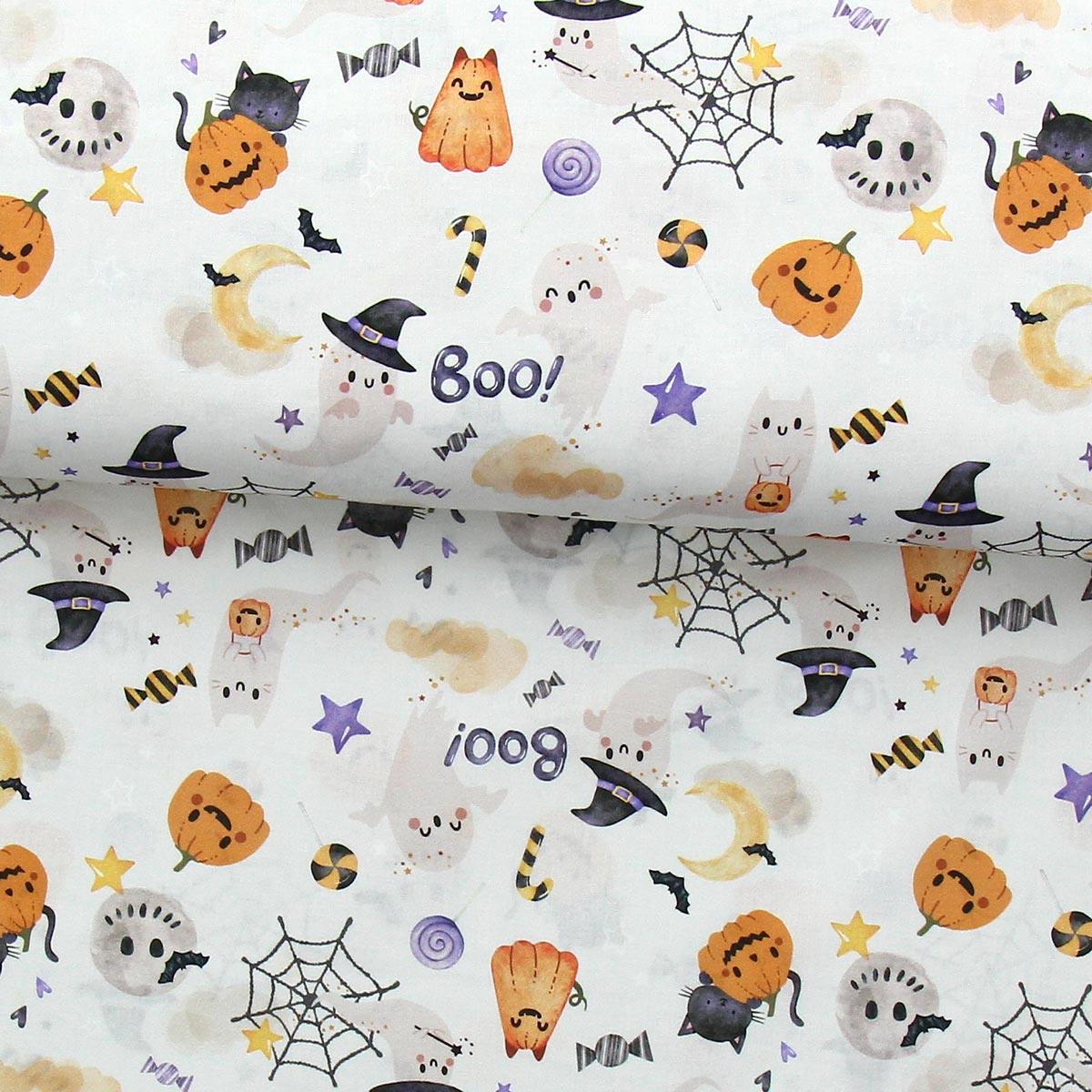 Cotton poplin fabric - Ghost