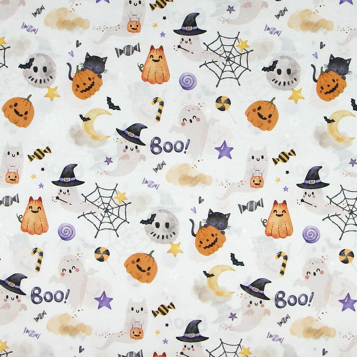 Cotton poplin fabric - Ghost