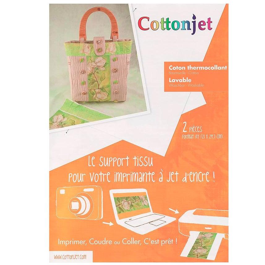 2 feuilles Cottonjet coton thermocollant