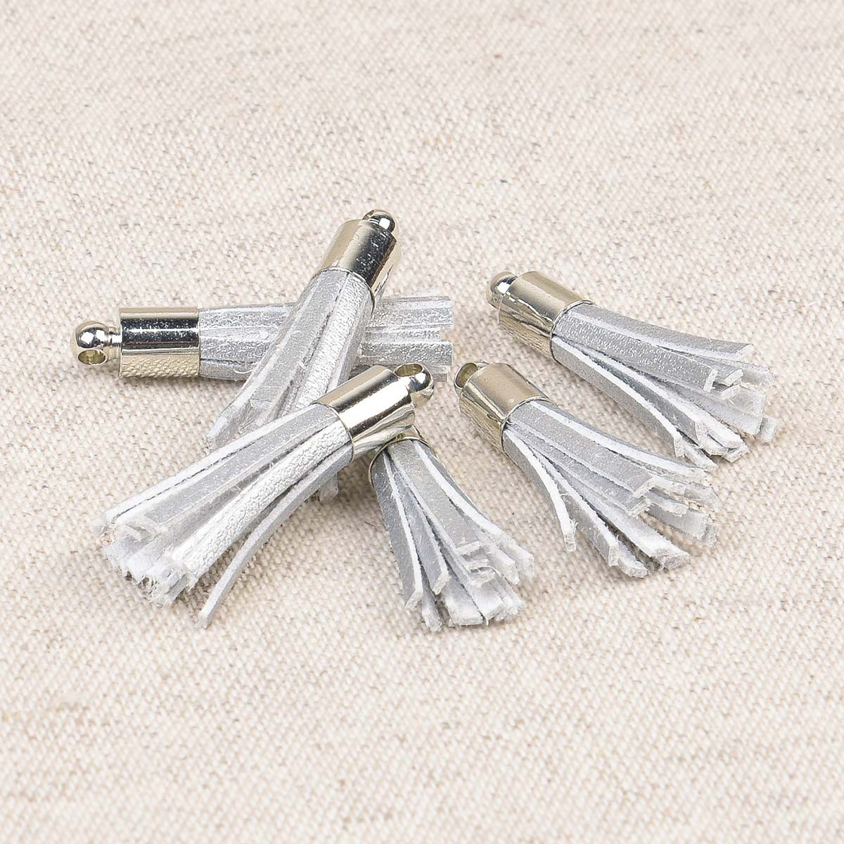 Set de 6 mini pompons - Argent