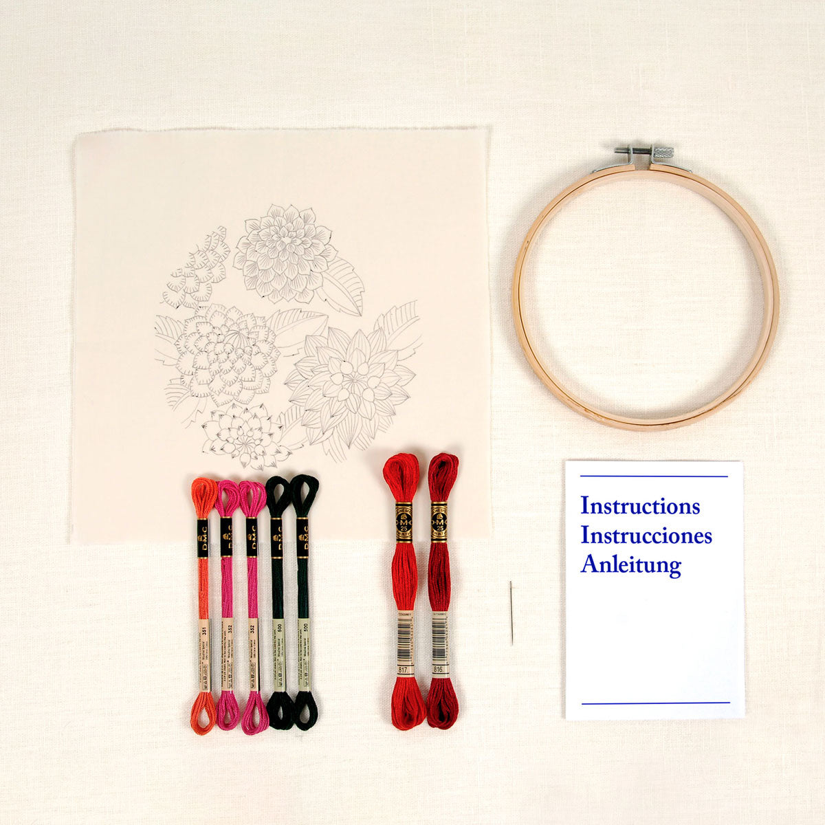 Embroidery kit - Dahlias