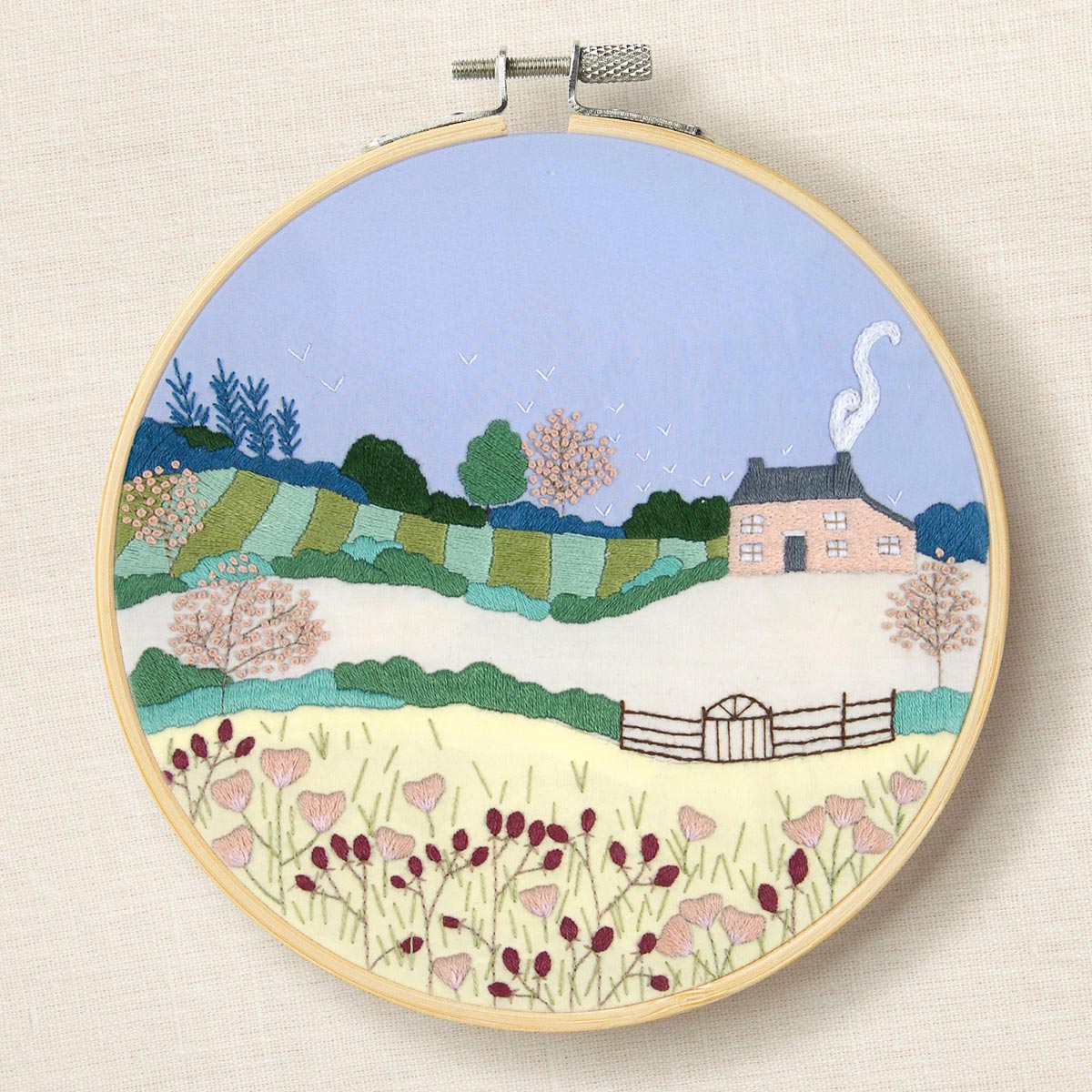 Kit broderie - Paysage printanier