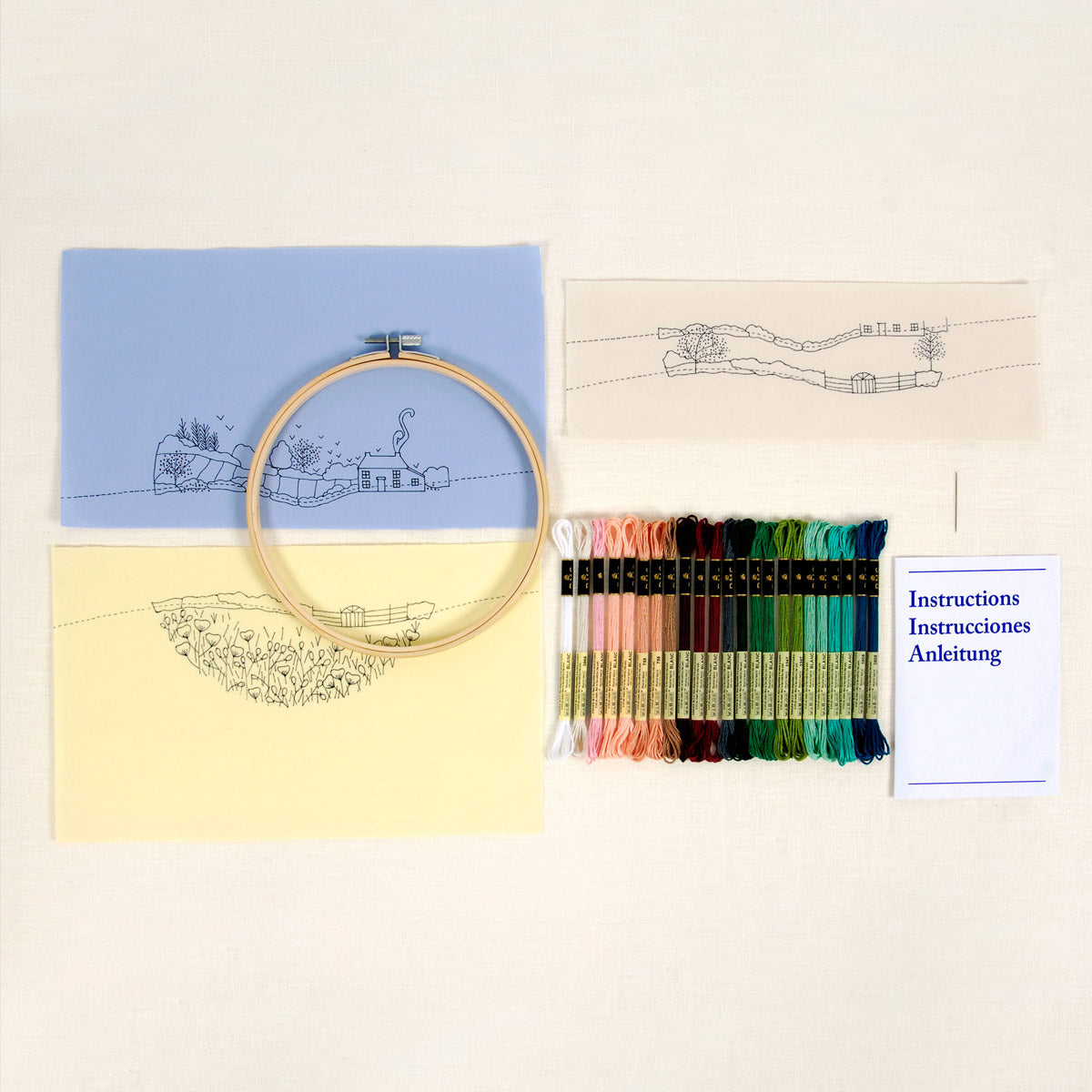 Kit broderie - Paysage printanier