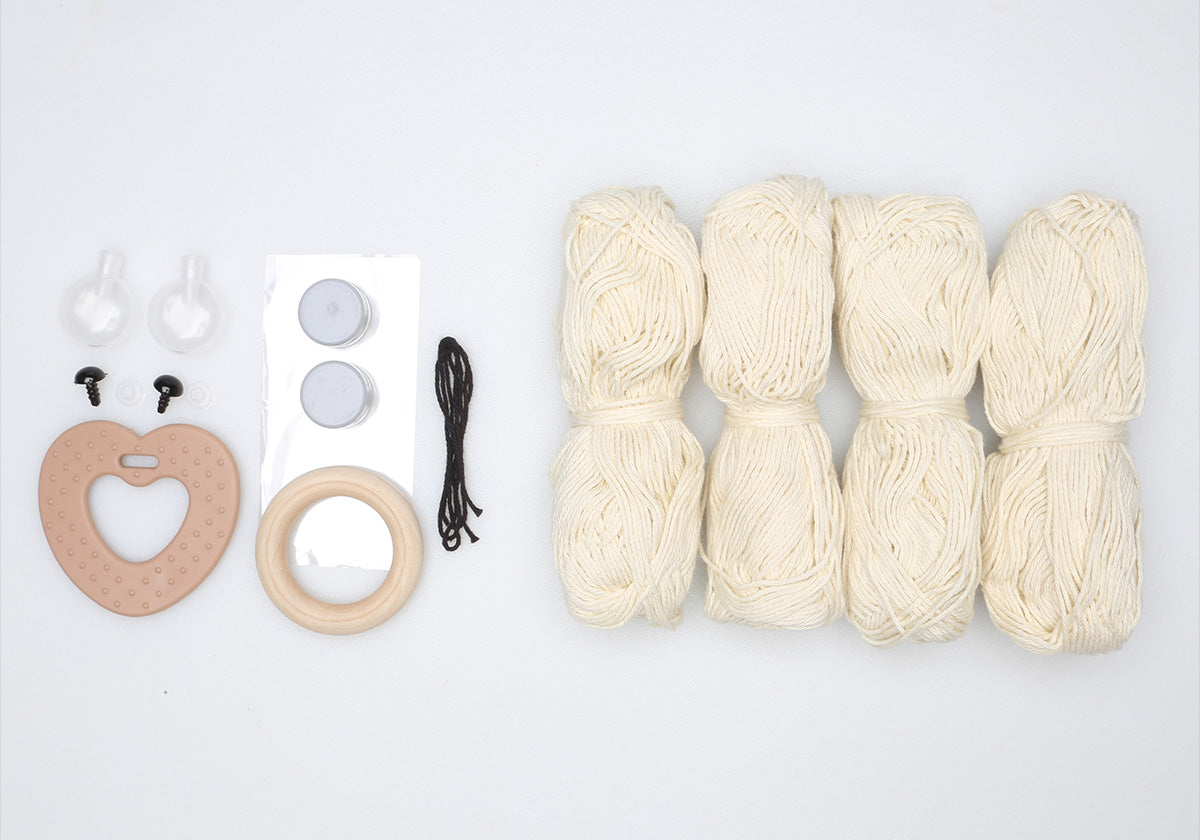 Crochet kit - sensory teddy - ecru