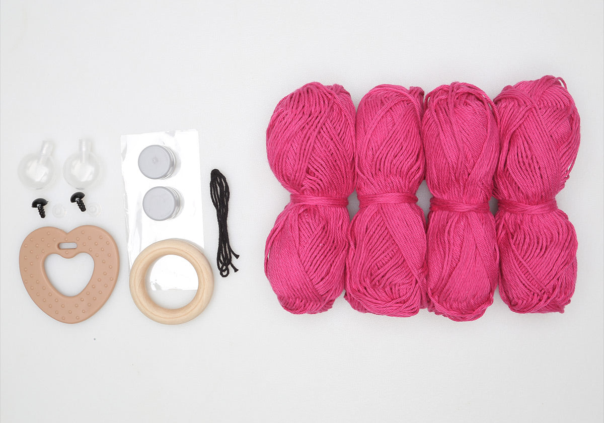 Kit Crochet - Teddy Sensory - Fuchsia