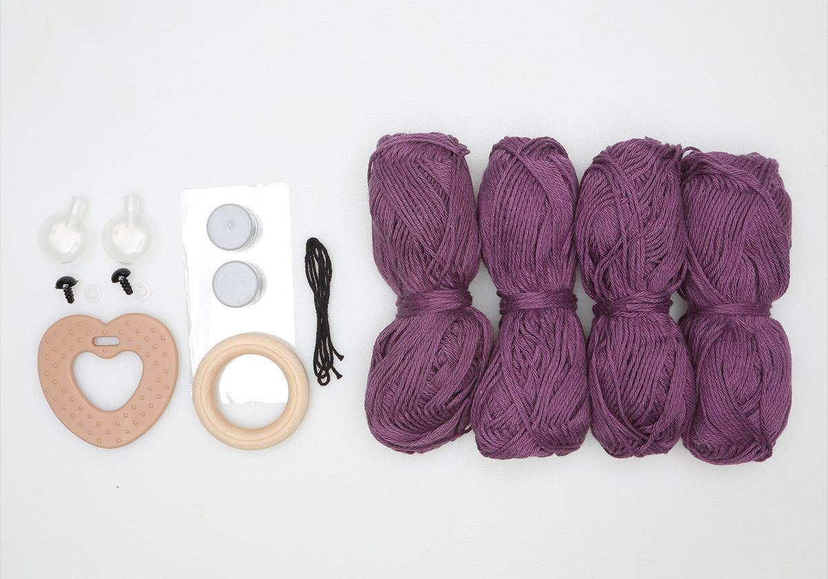 Crochet kit - sensory teddy - purple