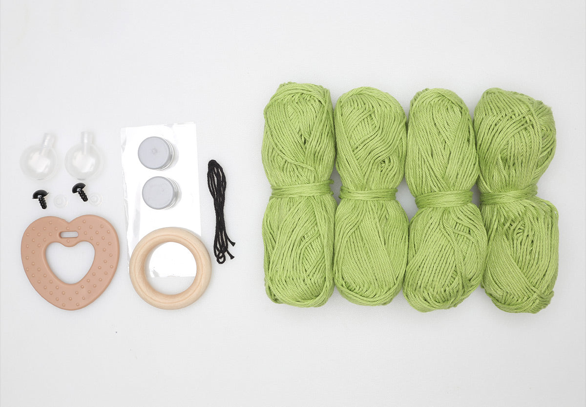 Crochet kit - sensory teddy - green