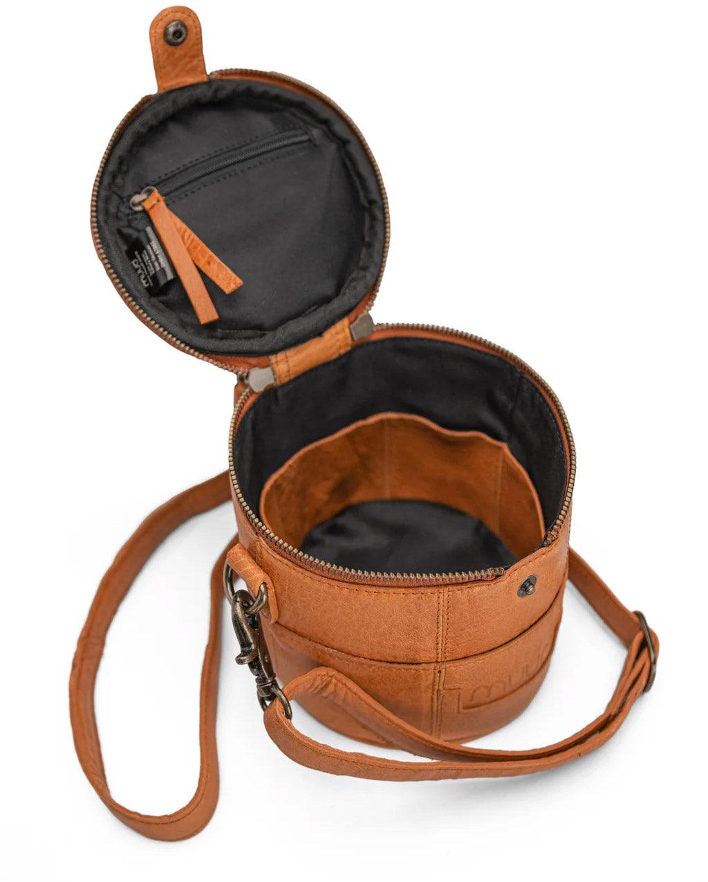 Small Muud Saturn Mini leather bag - Whiskey