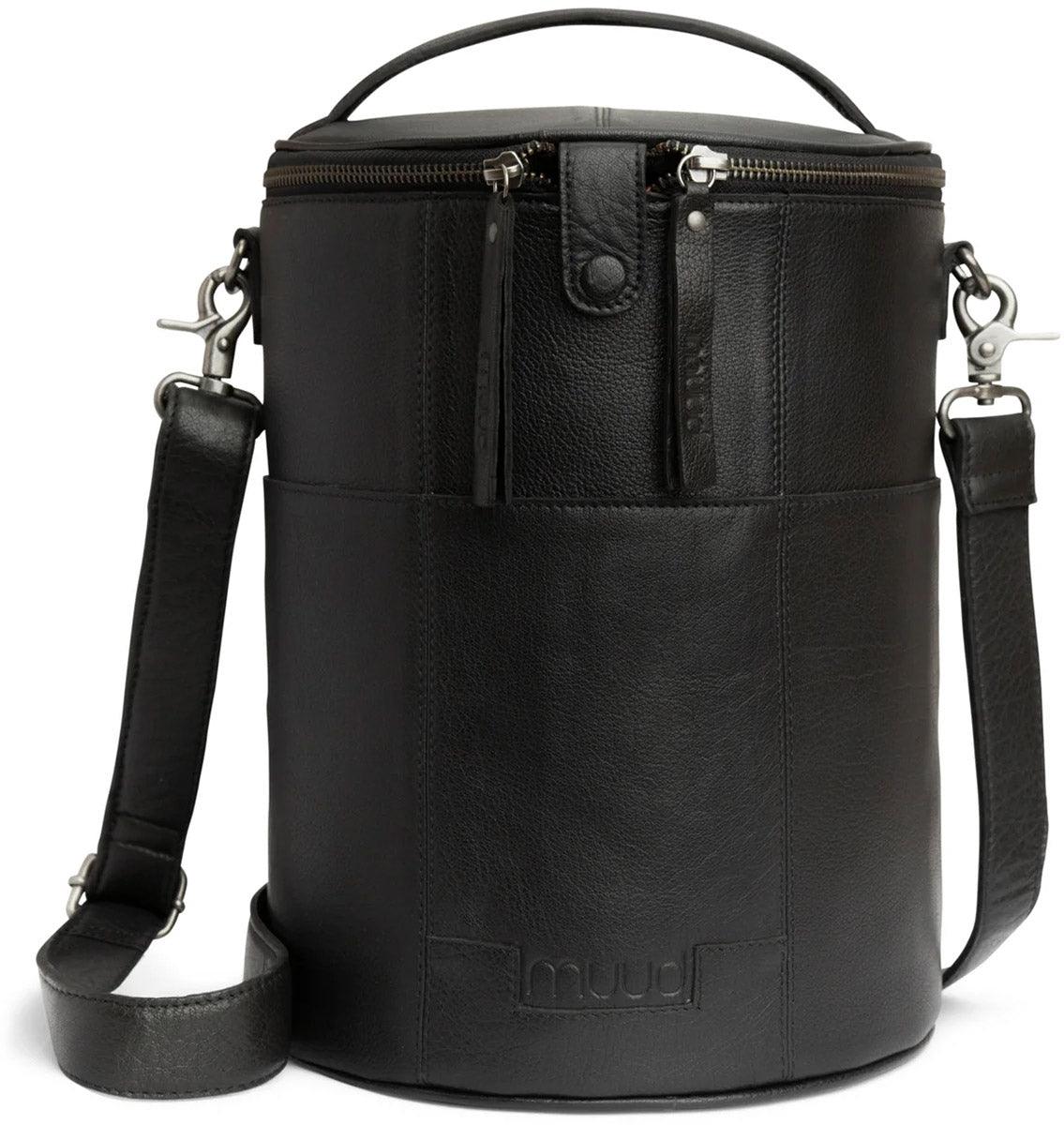 Sac de rangement en cuir pour le tricot Muud Saturn XL - Noir