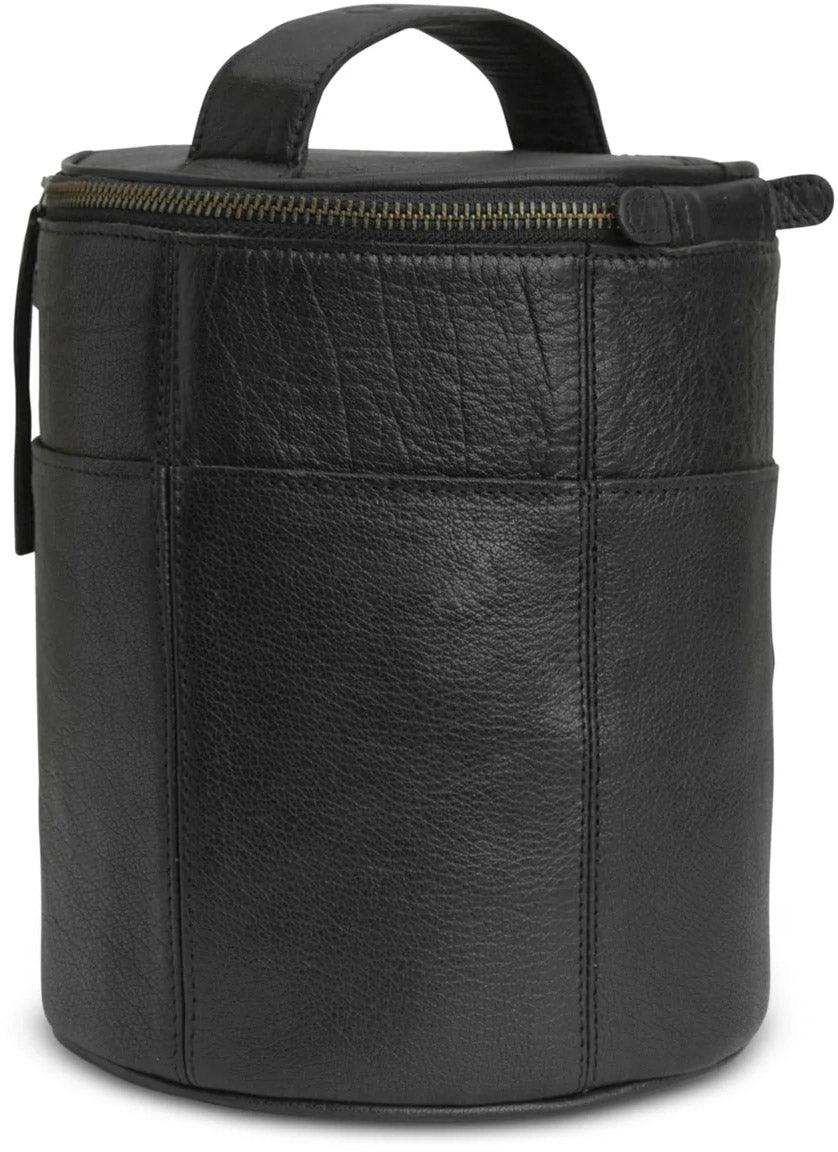 Leather storage bag for Muud Saturn knitting - Black