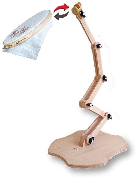 Foot adjustable support for embroidery drum