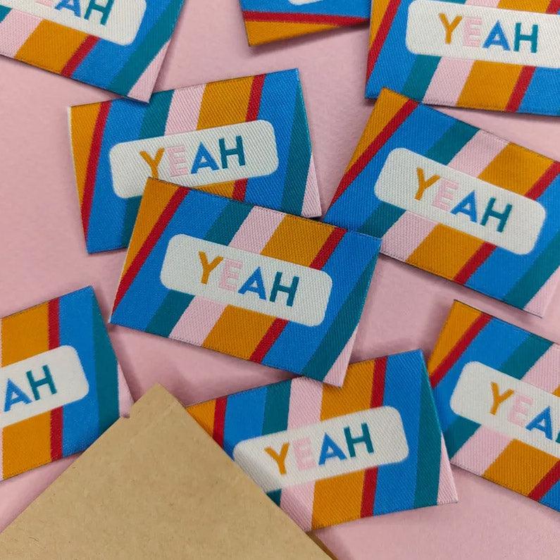 Set of 6 woven labels - Yeah