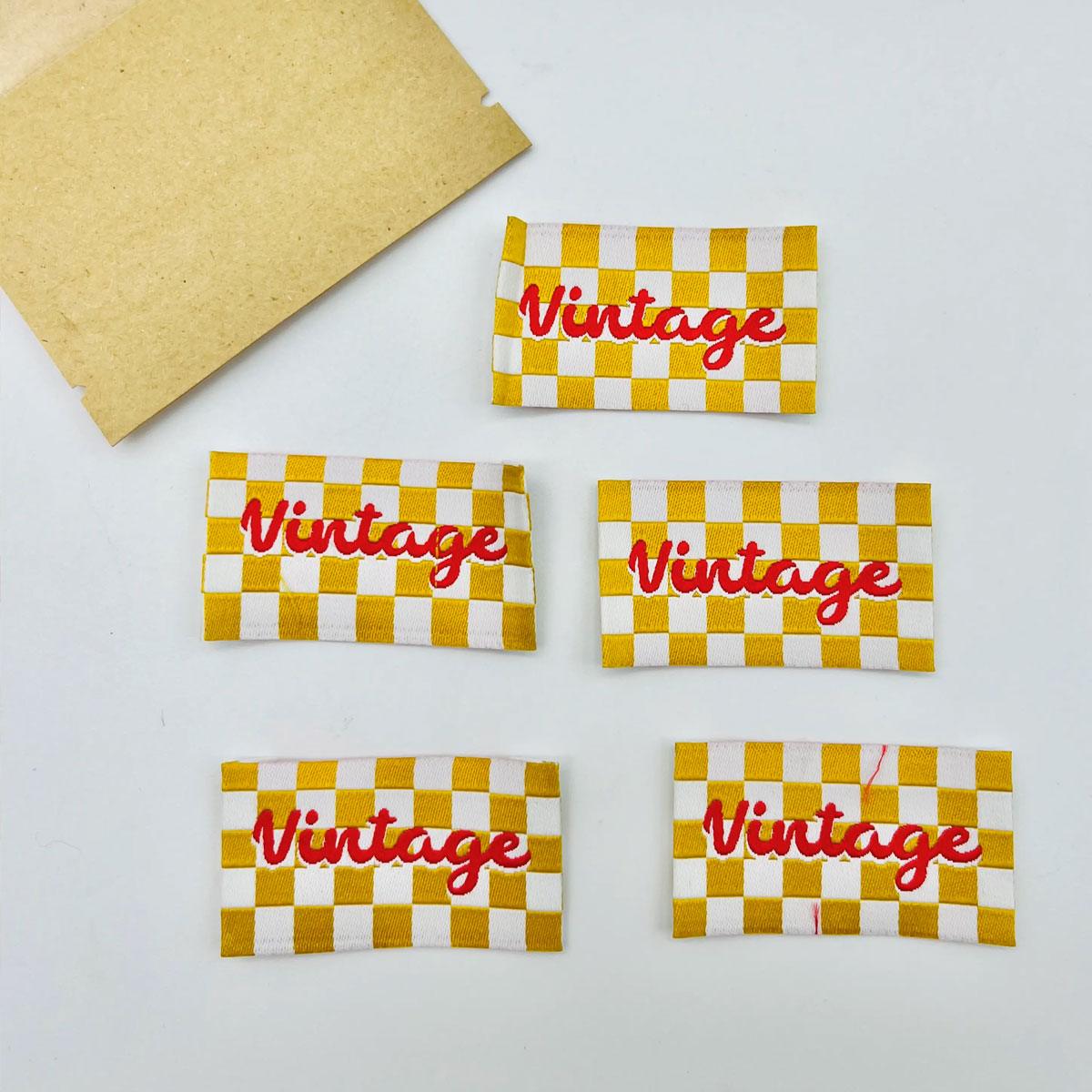 Set of 5 labels woven to vintage sewing