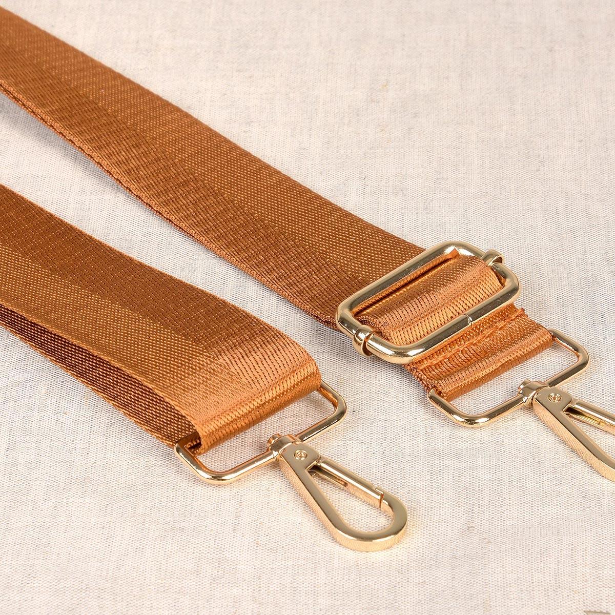 Bag strap with carabiners - caramel