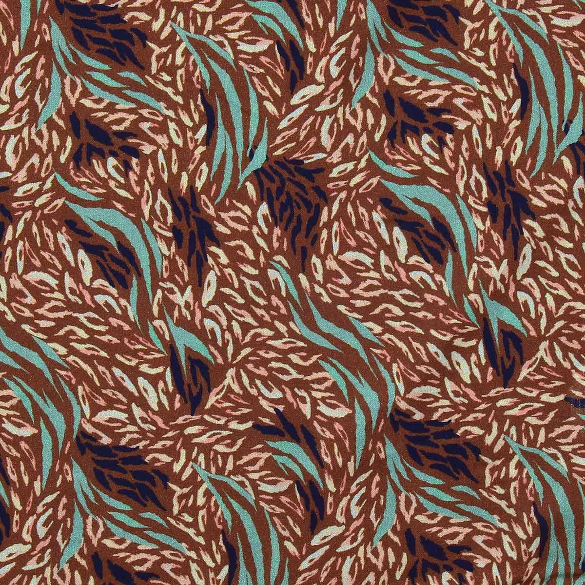 Fancy viscose fabric - Kallis Brown and Blue