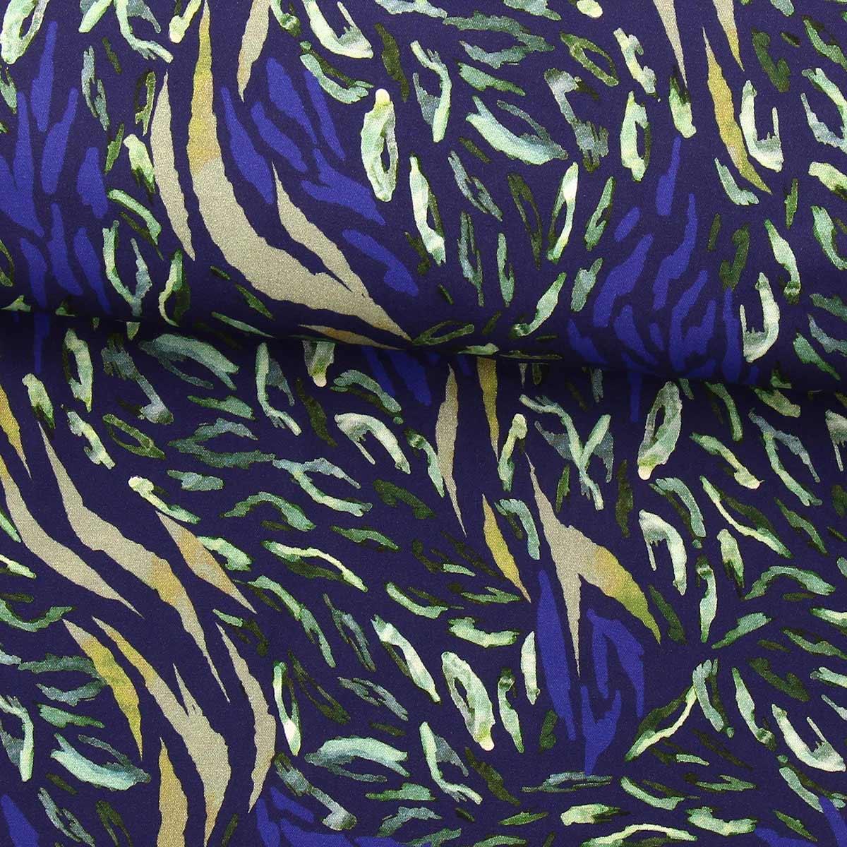 Fantasy viscose fabric - blue and green zaiba