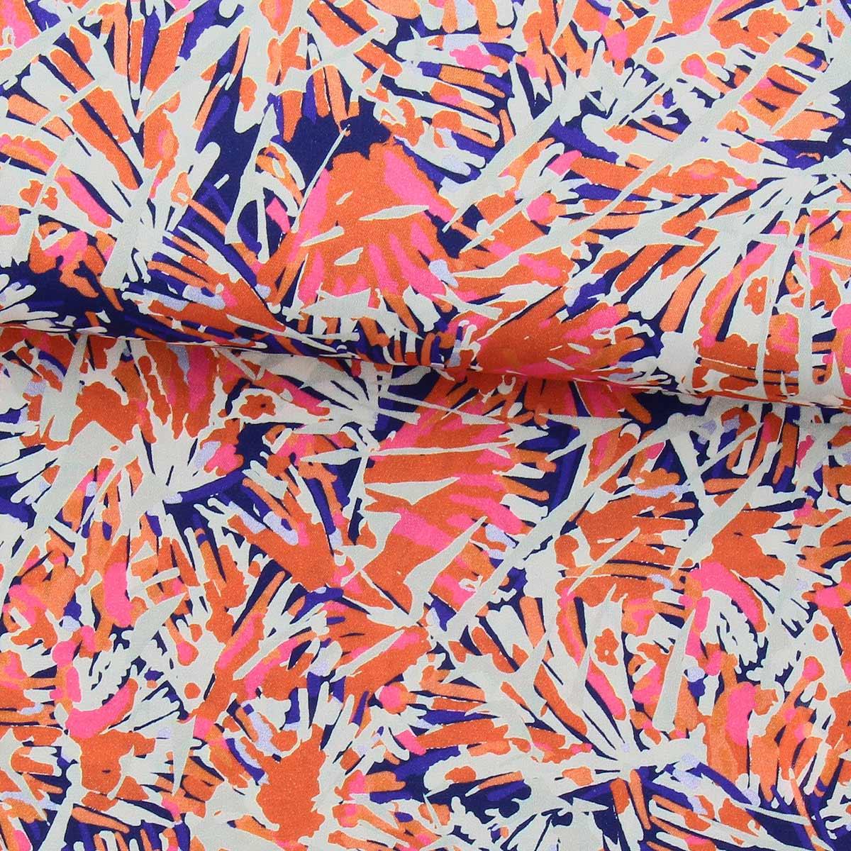 Fancy viscose fabric - blue and pink fizia