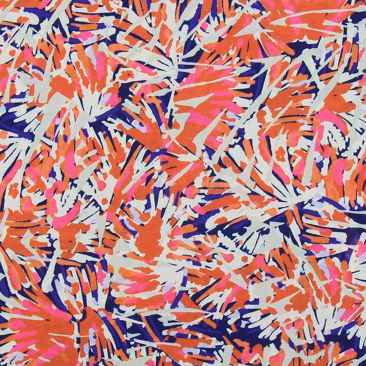 Fancy viscose fabric - blue and pink fizia