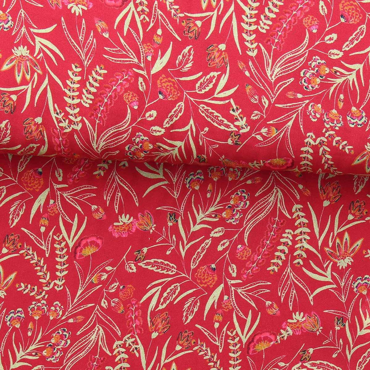 Fantasy viscose fabric - Rama Red and Orange