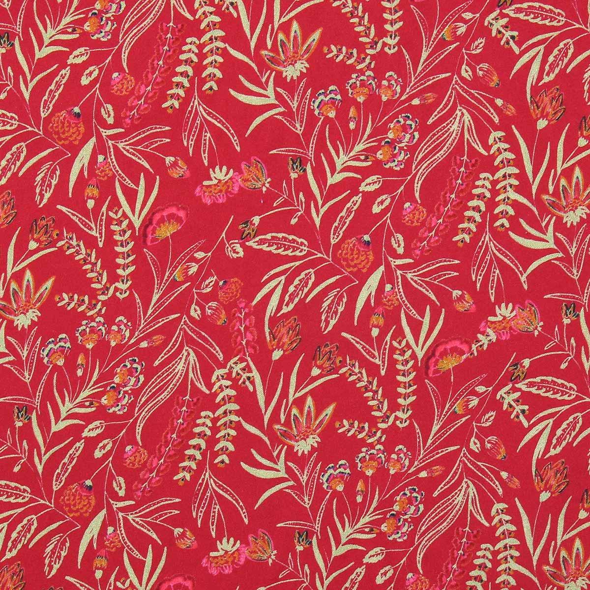 Fantasy viscose fabric - Rama Red and Orange