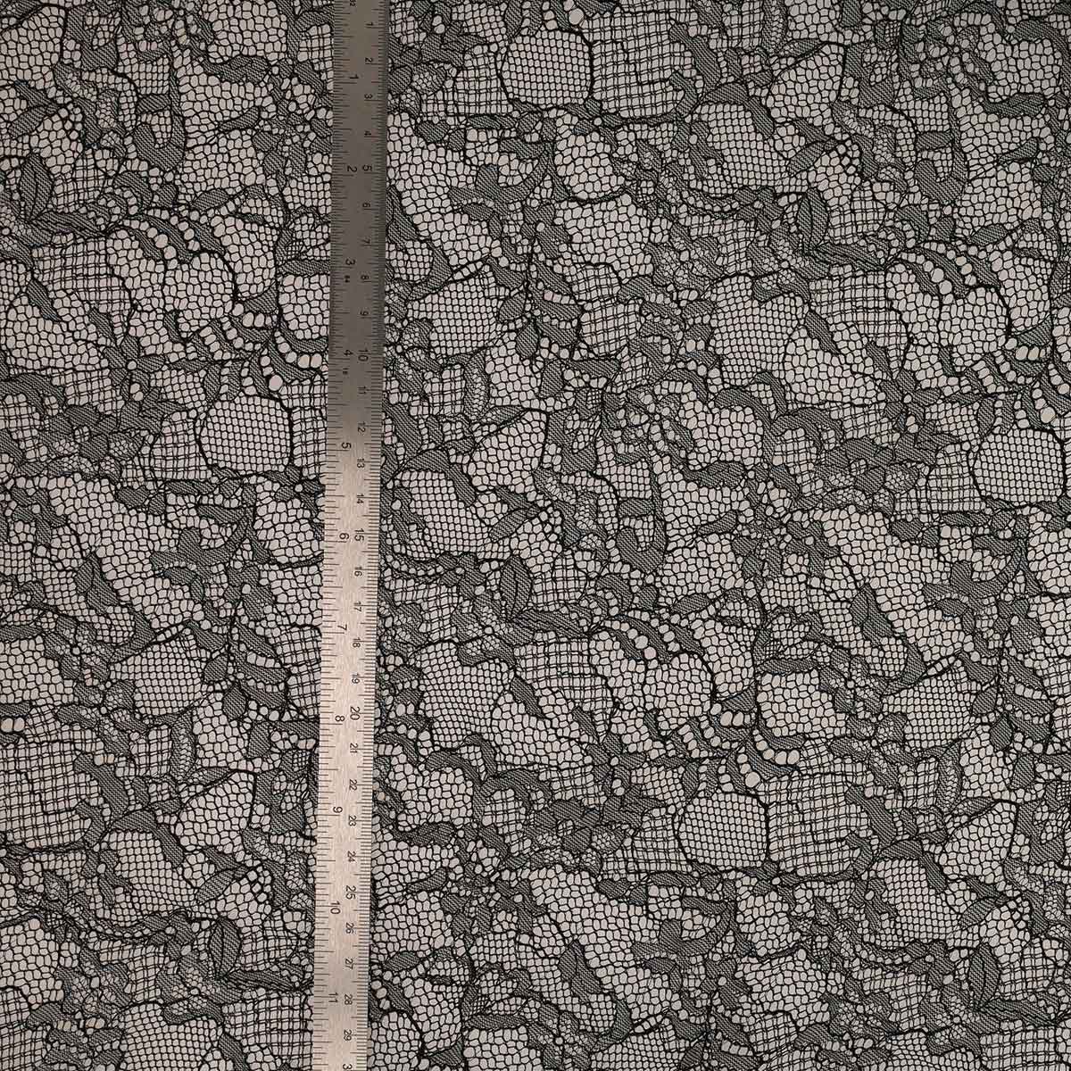 Pauline flower lace fabric - black