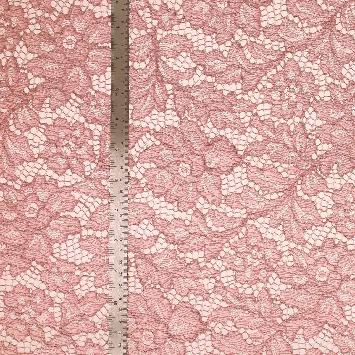 Alba flower lace fabric - Dark pink