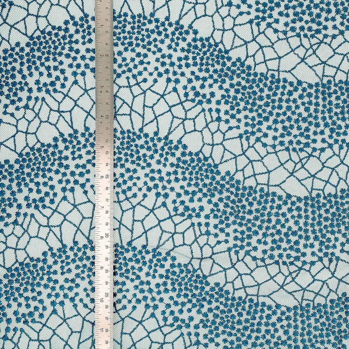 Mila lace fabric - Duck blue