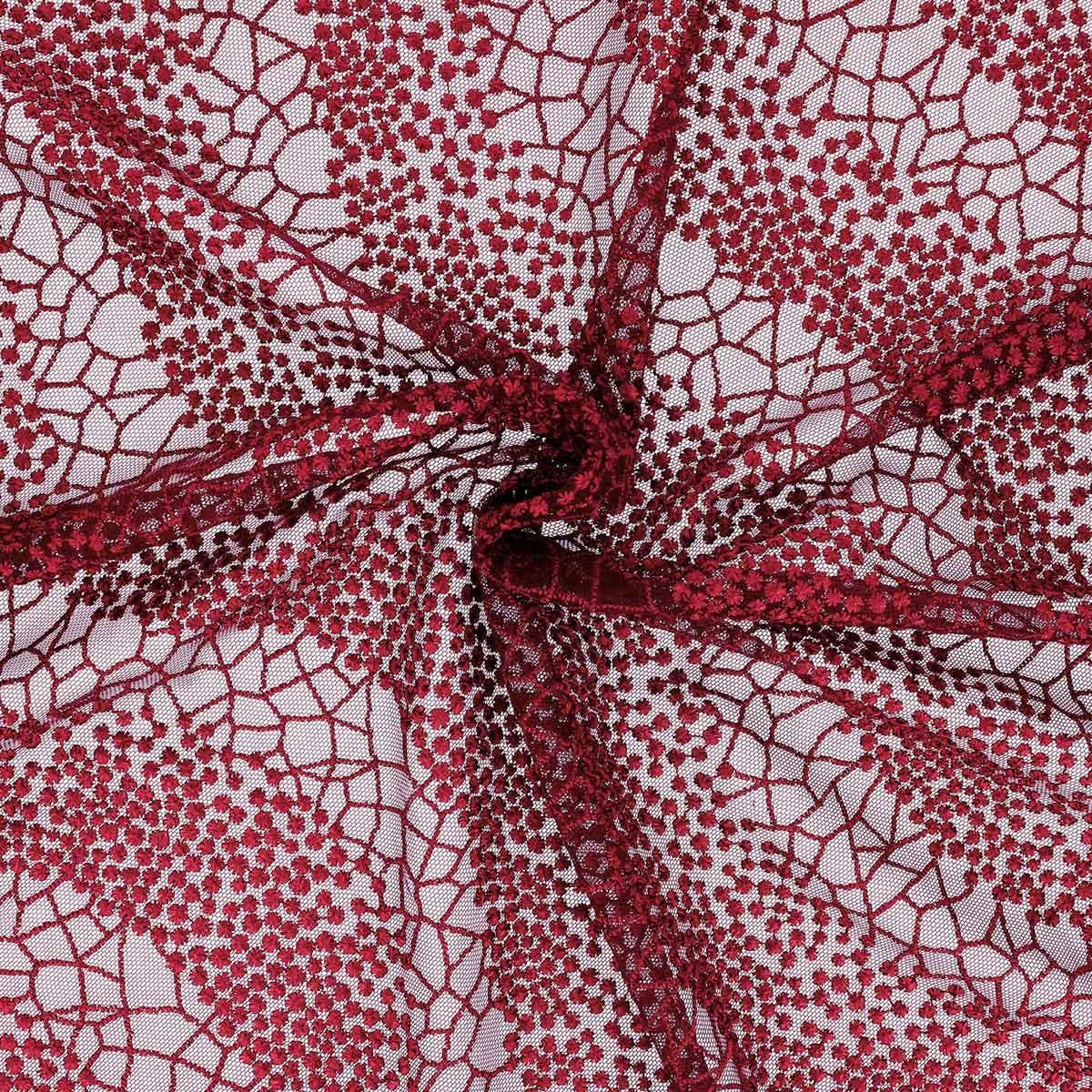 Mila lace fabric - Bordeaux